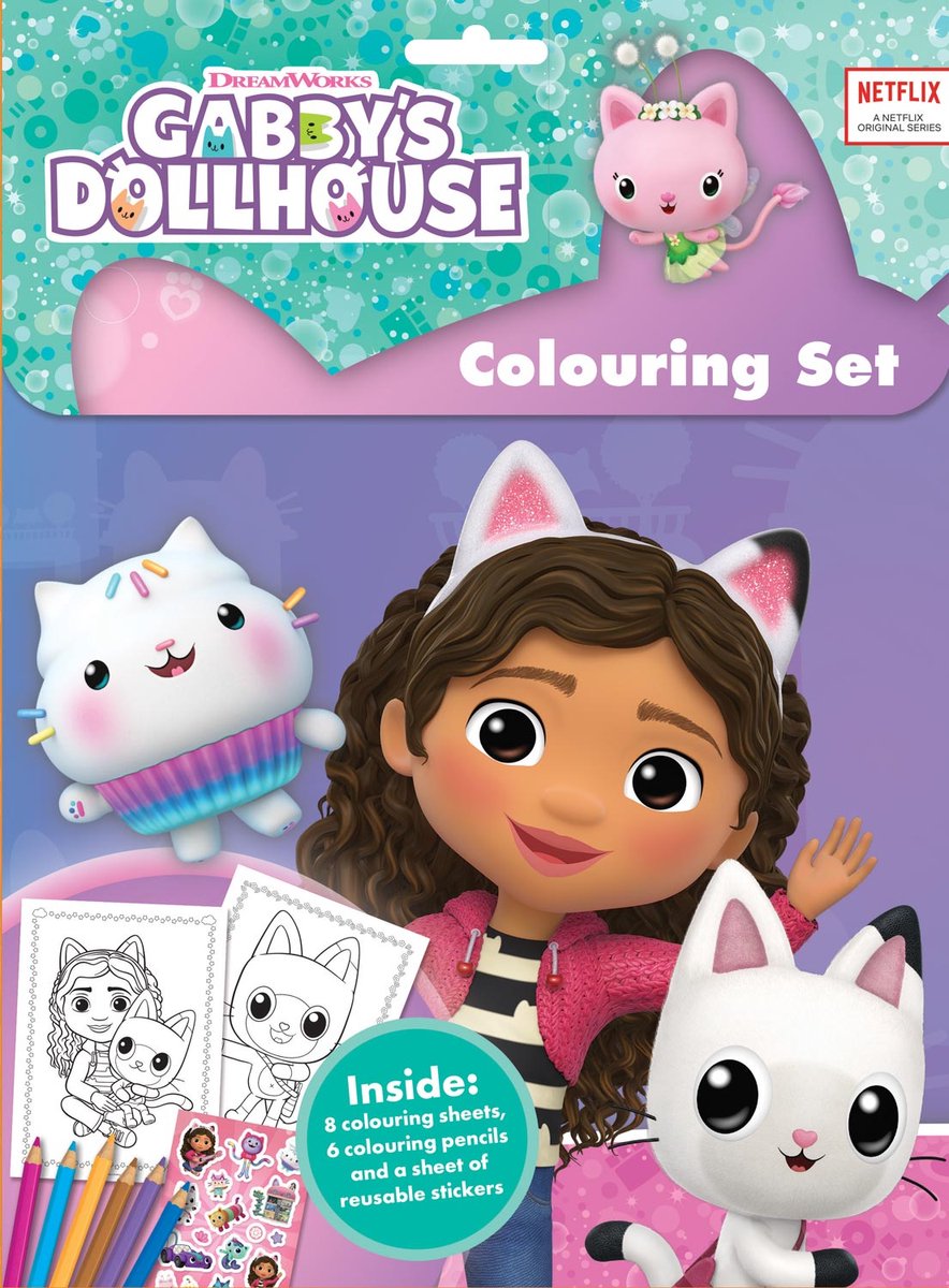 Gabbys Poppenhuis kleurset Colouring Set Gabbys Dollhouse - tekenen en kleuren